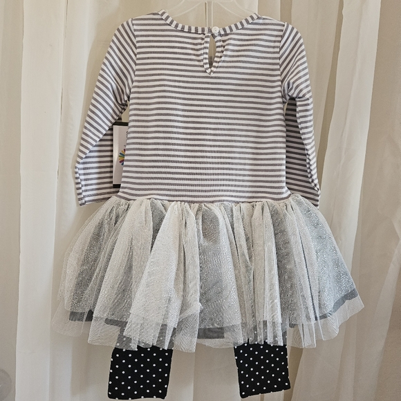 Counting Daisies Girl's Halloween 2 Piece Long Sleeve & Pant Ghost Outfit 3T - Picture 5 of 7